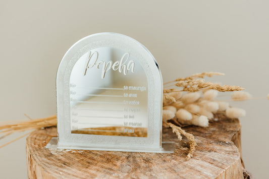 Acrylic Mirror Pepeha Plaque