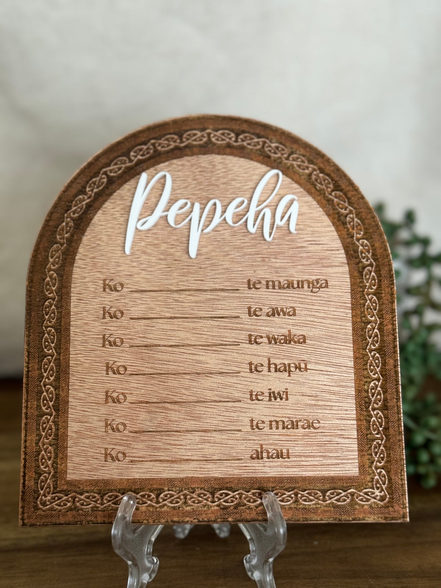 Pepeha Plaque